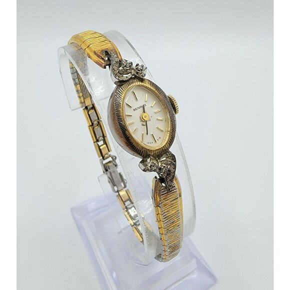 Ladies Benrus Manual Wind 17J Diamond Accents 1203 3118 Vintage Watch Running - Picture 3 of 10